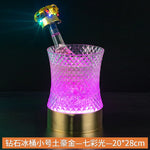 seau glace lumineux triangles relief moderne rouge vert bleu violet champagne élègant rechargeable