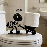 porte rouleaux toilette forme fourmi noir blanc décoratif humoristique enfantin support salle bain