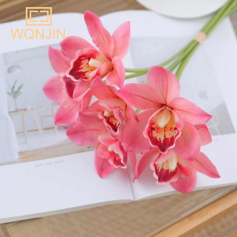 bouquet fleurs artificielles orchidées rose blanc moderne décoration intérieure mariage anniversaire chambre