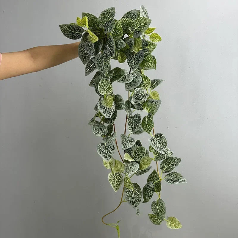 plantes vertes artificielles feuilles vigne plastique 95cm extérieur moderne accroché