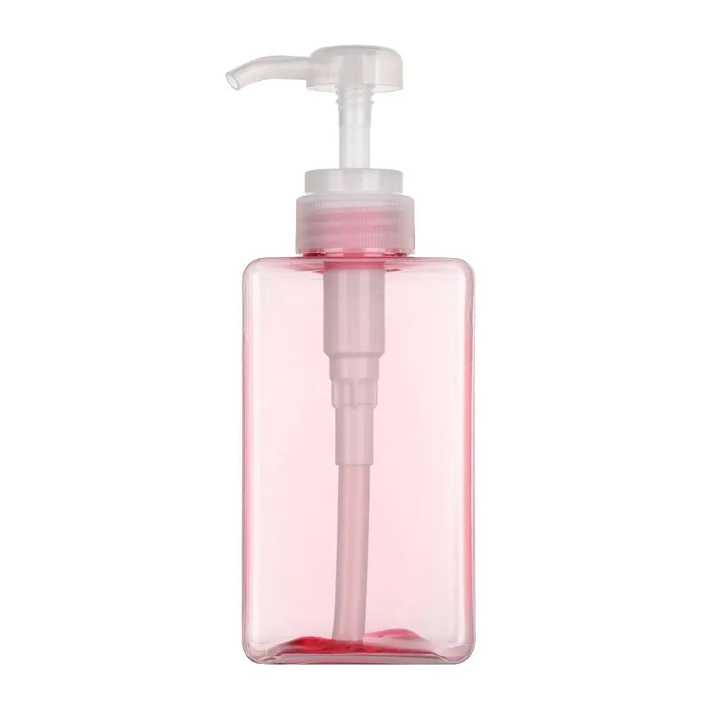 flacon pompe distributeur savon liquide mains transparent rectangulaire moderne minimaliste salle bain