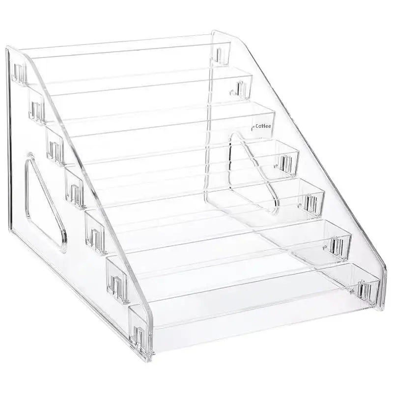 présentoir étagère transparent clips moderne rangement cosmétique ongles produits variés