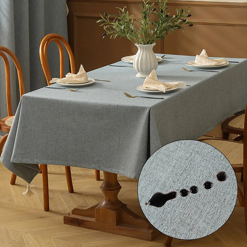 nappe table imperméable réutilisable vert olive gris beige tissu texturé élégante rustiqueextérieur hiver