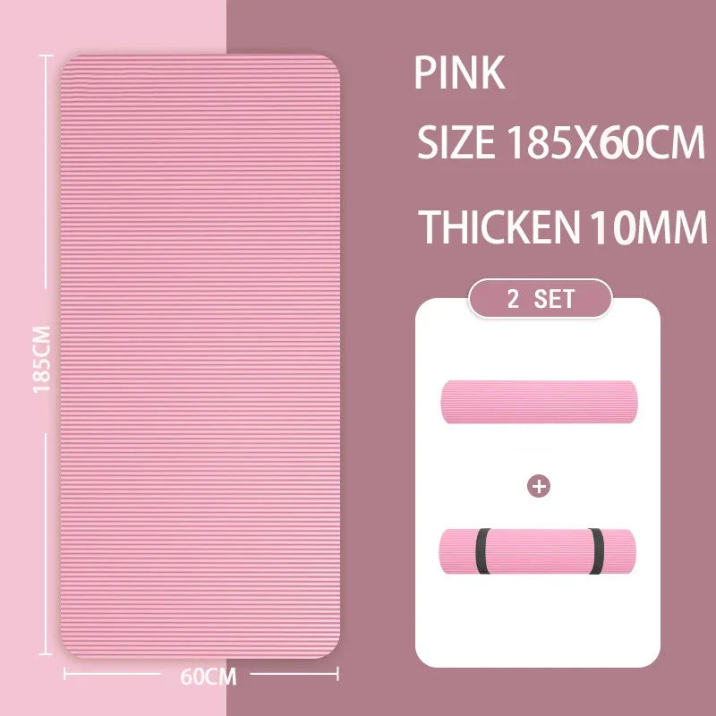 tapis yoga extra épais antidérapant noir rayures horizontales moderne cardio yoga étirements maison