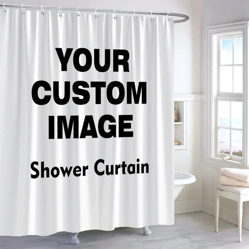 rideau douche personnalisable blanc rayures verticales moderne tapis pièces anneaux suspension polyester