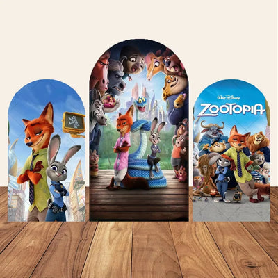 Toile de fond Zootopie Judy et Nick pour anniversaire enfants