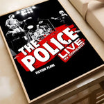 affiche vintage rock groupe police noir blanc bleu jaune salon chambre kawaii déco
