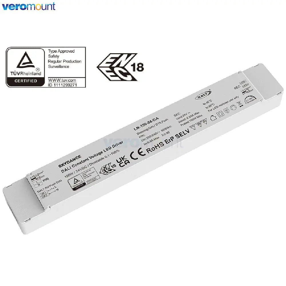 pilote led 150w 12v 24v dali cct constant voltage veromount blanc moderne