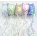 ruban organza holographique moderne blanc rose violet bleu orange 10 yards translucide