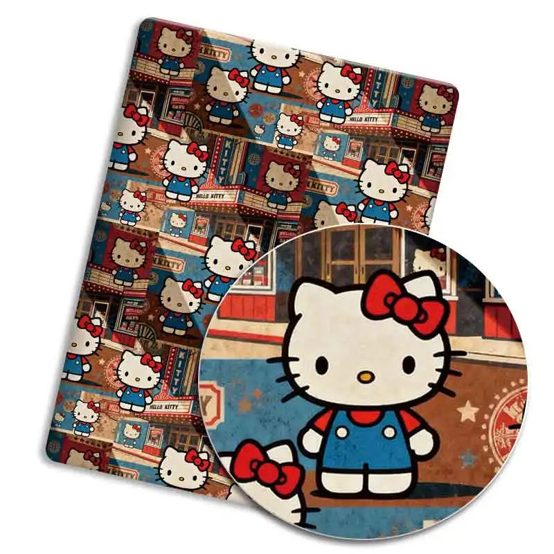porte clés hello kitty imprimé rouge blanc bleu vintage coton abrasion résistance
