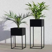 jardinières pieds métal noires blanches modernes support plantes decointérieurextérieur minimalistes geometriques