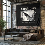 tapisserie murale bauhaus noir blanc texte artiste chambre salon decoration