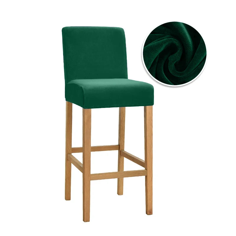 couvre tabouret moderne tabourets bar lavables tissu plush uni couleur bleu jaune vert orange