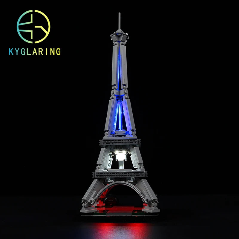 réduit tour eiffel briques lumineuses led gris bleu rouge blanc architecture construction