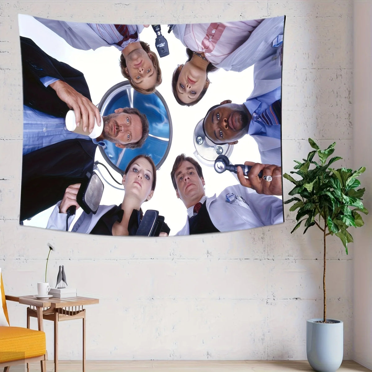 tapisserie multicolore médecins moderne chevrons polyestère lavable machine bleu blanc gris vert