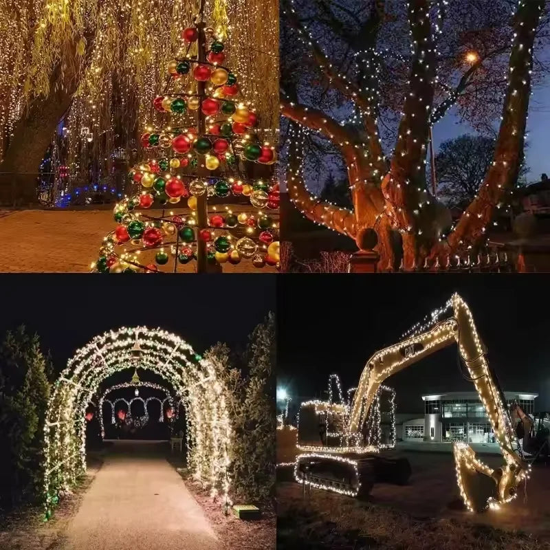 guirlande lumineuse led 100 led 10m festif noir jaune fil tressé translucide opaques 200h