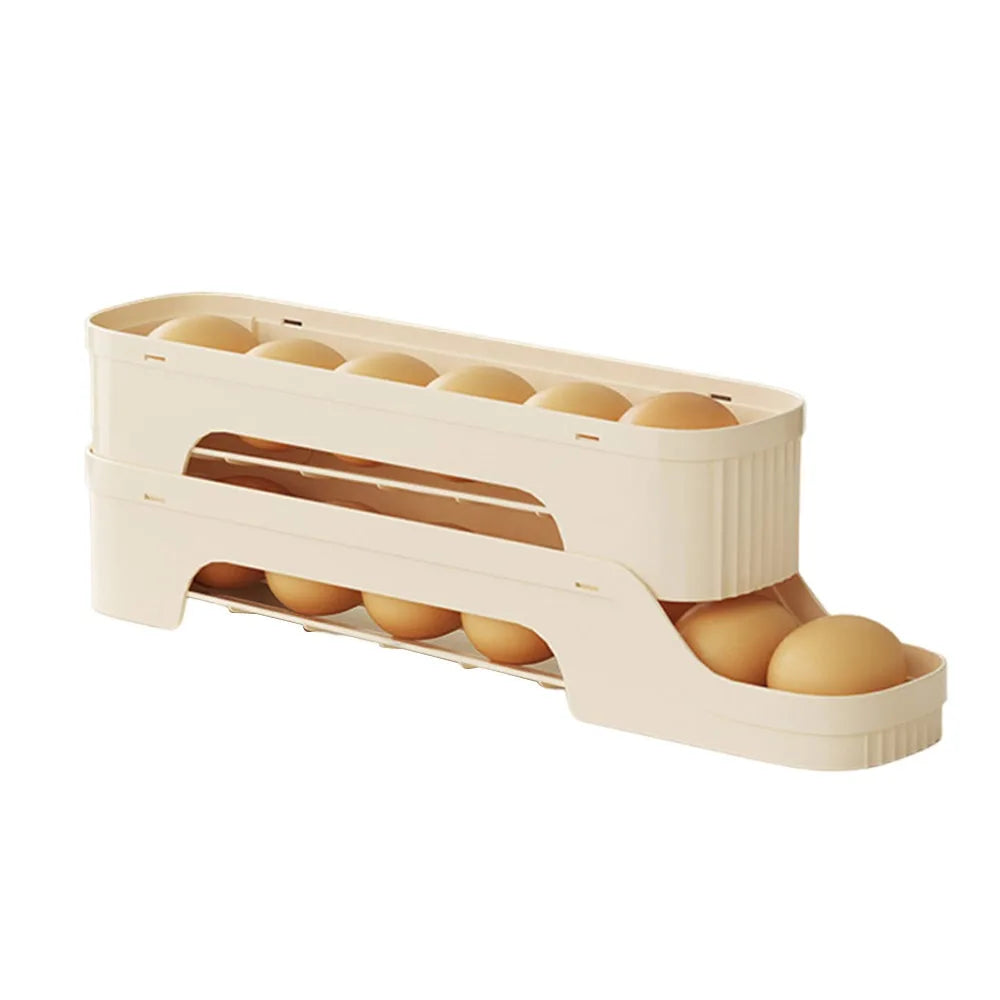 rangement d'oeufs moderne plié vert jaune beige durable cuisine réfrigérateur organisation pratique économique efficace