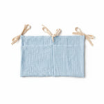 sac rangement lit bébé coton beige bleu rose simple rubans sécurité