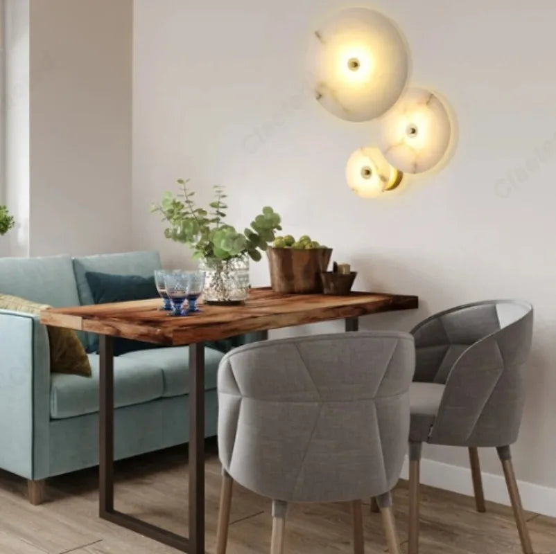 lampe murale moderne blanc marbre éclairage quotidien salle manger chambre coucher 3000k