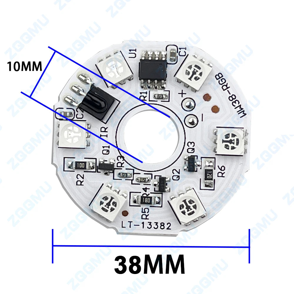 panneau led rgb 3w 38mm télécommande dégradé couleur diy lampe bois hêtre éclairage scène