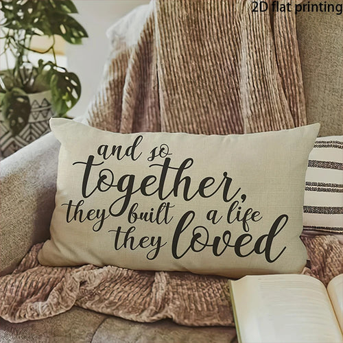 housse coussin décorative moderne motif floral géométrique beige rose canapé salon maison