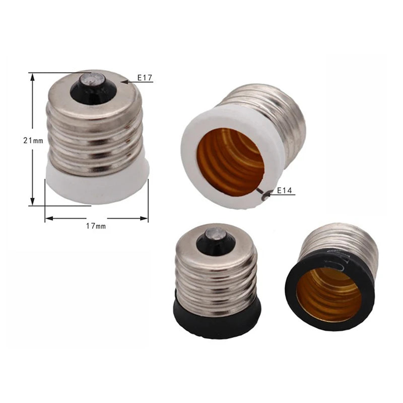 adapteur lampe e17 e14 argenté noir moderne brillant métal base đèn