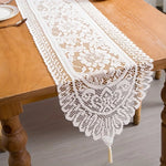 nappe dentelle motif floral transparent vintage rustique table noël
