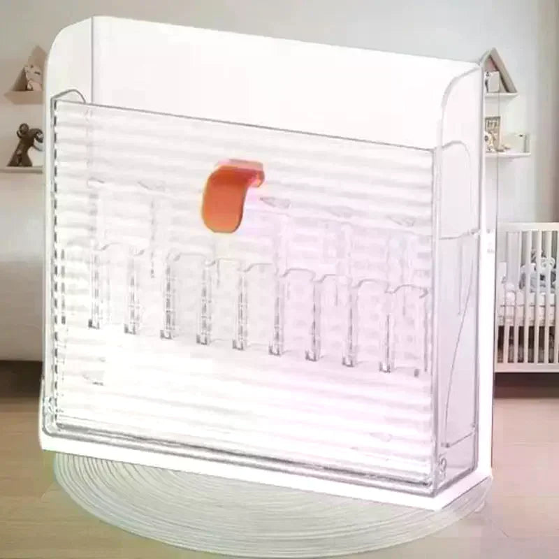 rangement transparent pinceaux maquillage boîte organisation compartiments minimaliste étanche coiffeuse salle bain accessoire beauté