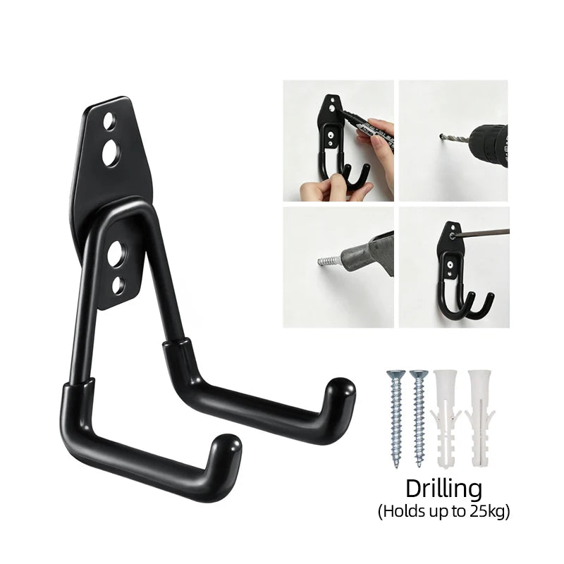 crochets muraux noirs modernes lisses suspendre outils garage jardin 14mm large