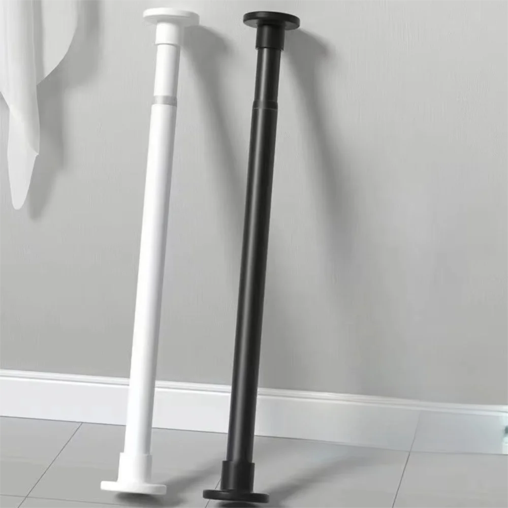 tige rideau télescopique acier noir blanc réglable sans perçage moderne douche séchoir linge