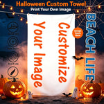 serviette personnalisable halloween chauvesouris fantomes citrouilles blanc moderne rapide machine