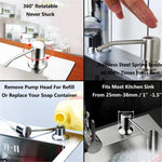 distributeur savon liquide or noir argent acier inoxydable moderne lisse fixations tube extension bouteille