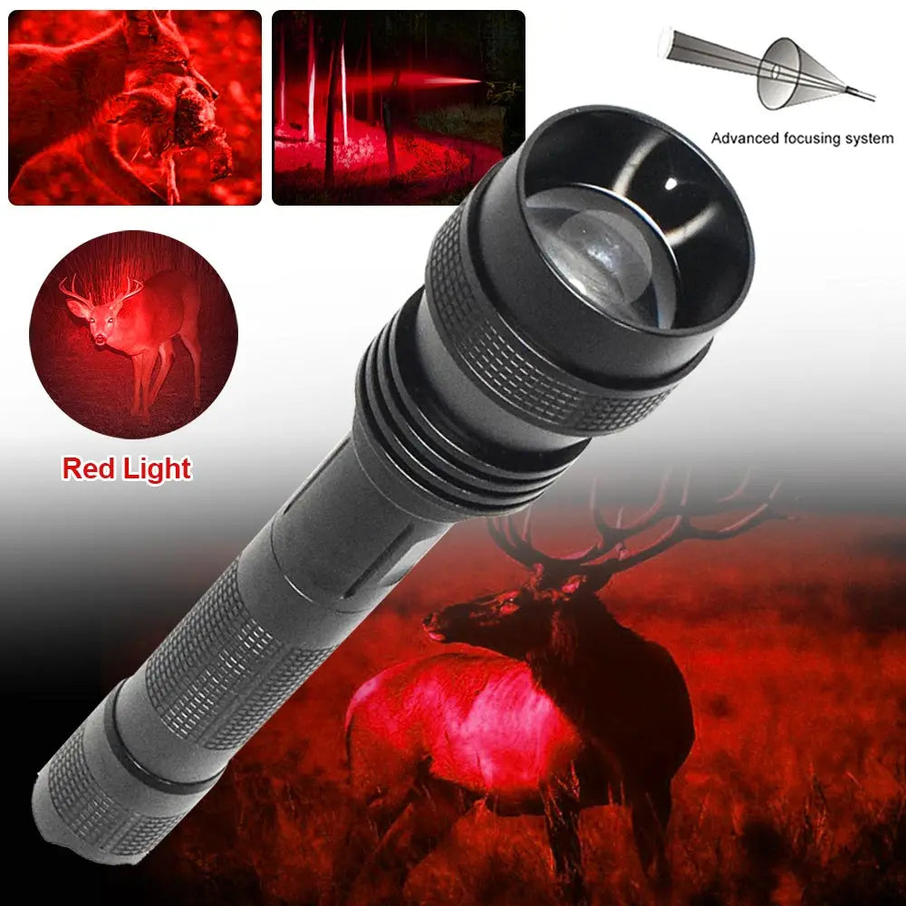 lampe torche led rechargeable 10w noir texturé moderne clip batteries aa camping chasse pêche