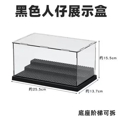 boîtes rangement transparentes figurines lego voitures miniatures accessoires jouets boîtes présentation personnages diversément habillés