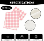 chimene table lin carreaux rose blanc classique geometrique festive opaquement assiettes fourchettes citrons bougie