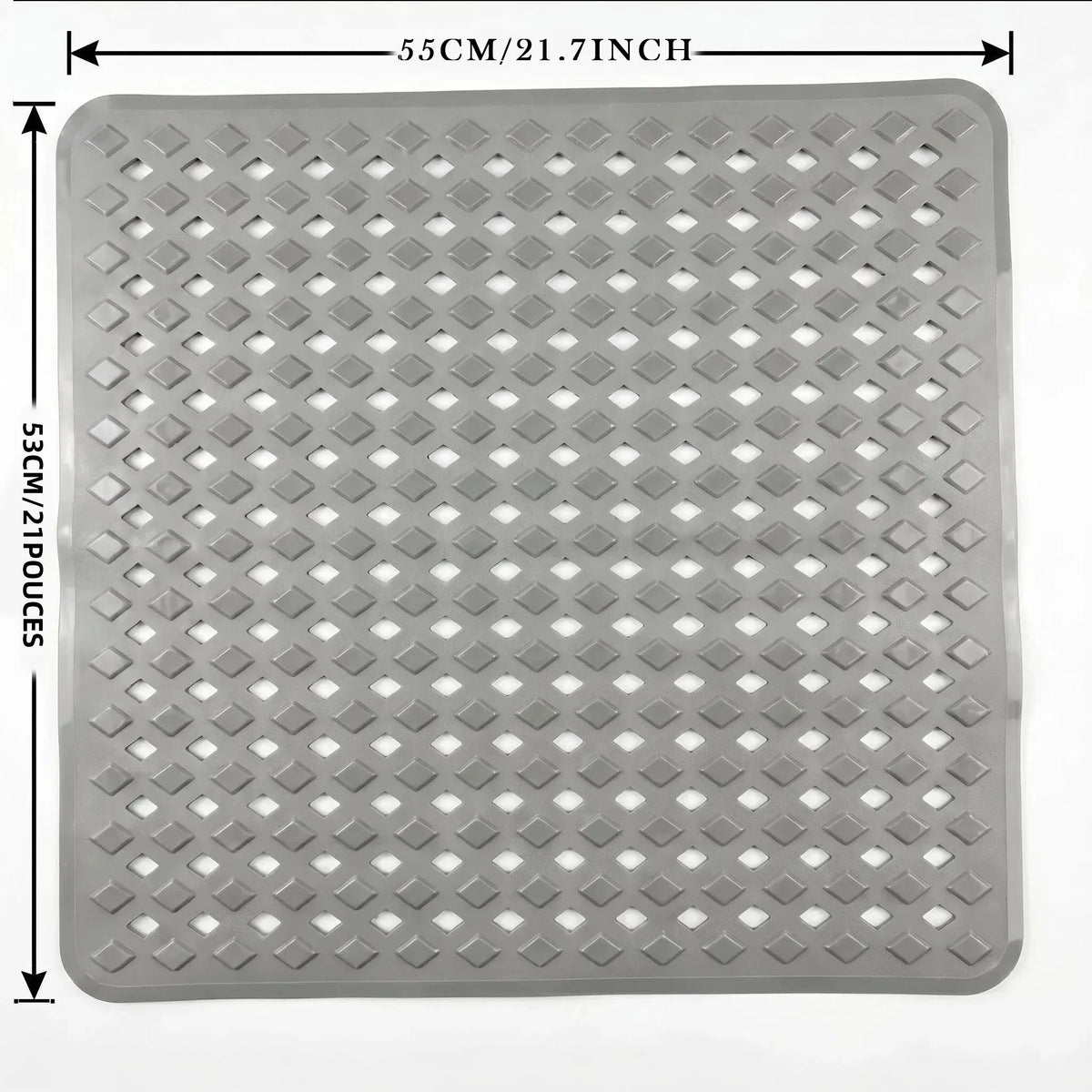 tapis douche antidérapant moderne gris perfo alvéoles adhésifs drainage salle bain
