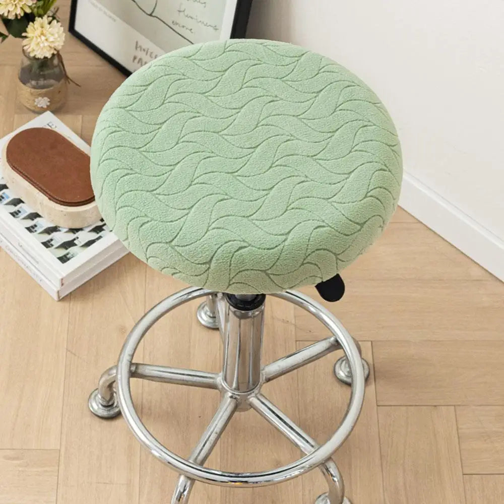 housse tabouret bar velours rayures modernes bleu orange vert gris blanc