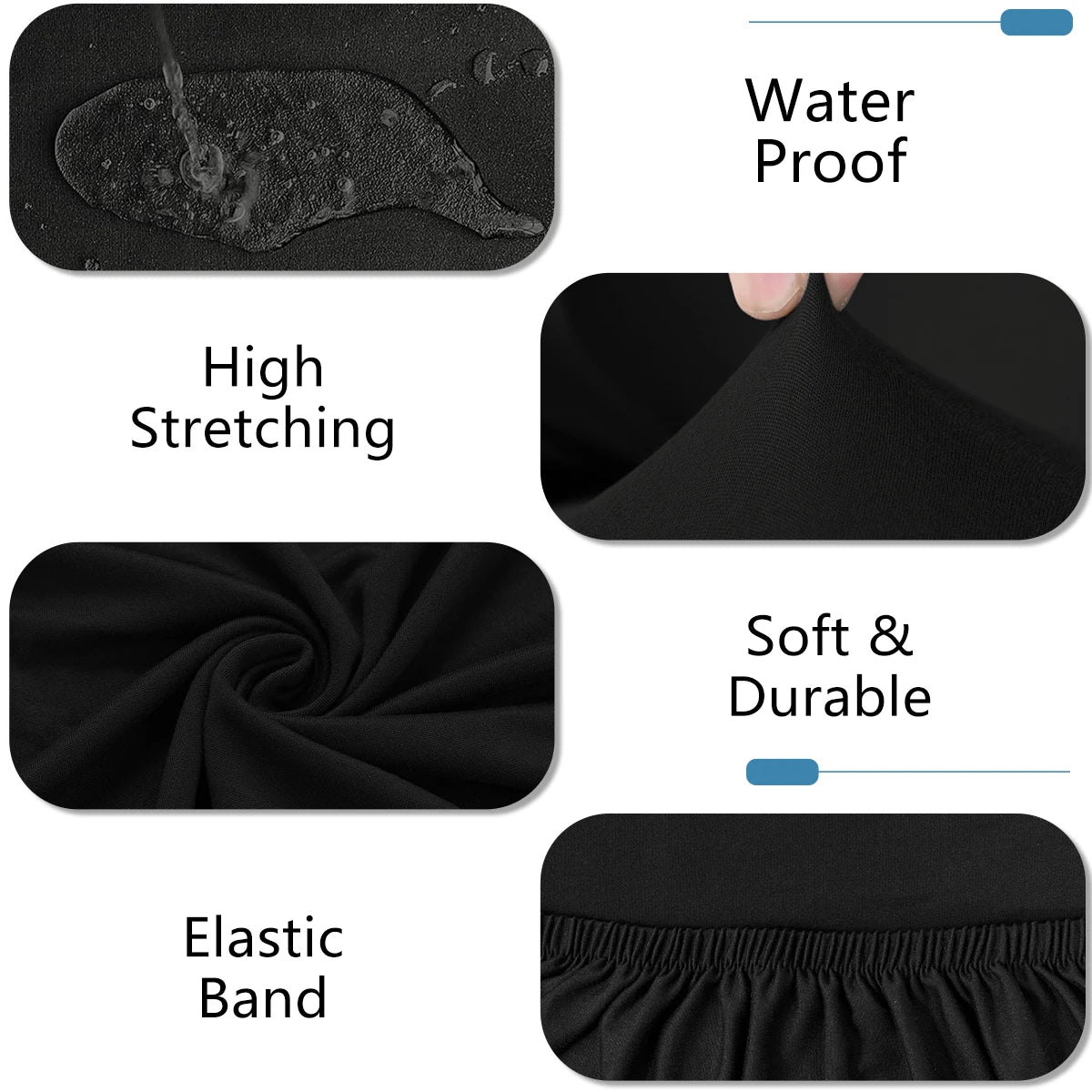 housse chaise moderne élasthanne polyester waterproof noir élastique transformation chaise ancienne neuve