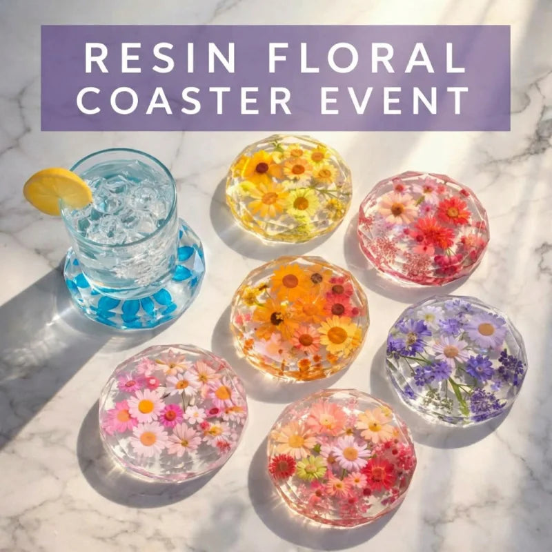 coasters blancs motifs floraux textures serpent modernes fleurs séchées multicolores