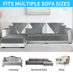 housse canapé angle gris rayures horizontales moderne textile polyester lavable protection salon hiver chaud