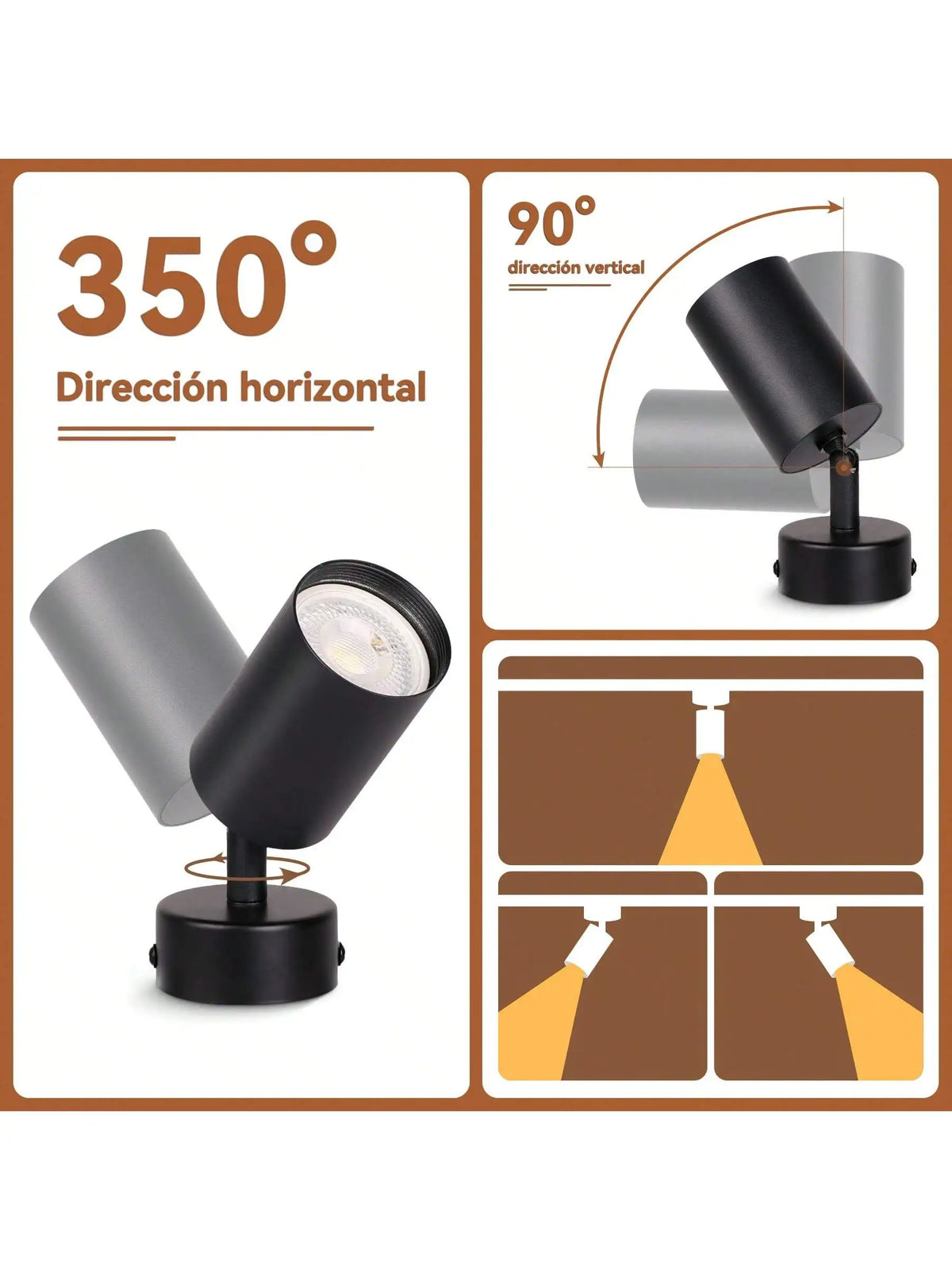 Spot lumineux noir moderne plaque montage câble led gu10 5w économeénergie chambre cuisine