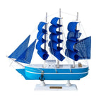 bateau voile bois bleu blanc rayures classique décoration maison ornement anniversaire