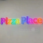 lettres lumineuses personnalisables 3D couleur rouge orange jaune vert bleu violet lettres relief opaques