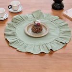 serviette table décorative volants jaune rose vert bleu beige blanc opaquemax