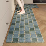 tapis carreaux géométriques moderne beige marron clair imperméable antidérapant