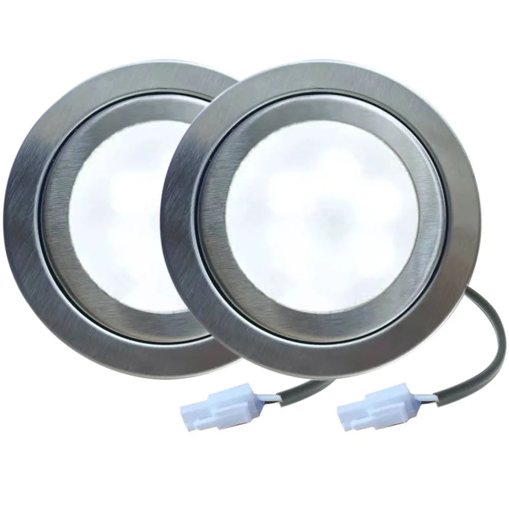 Spot LED argenté moderne adhésif 120° blanc froid 60lm 12V 68mm pièces