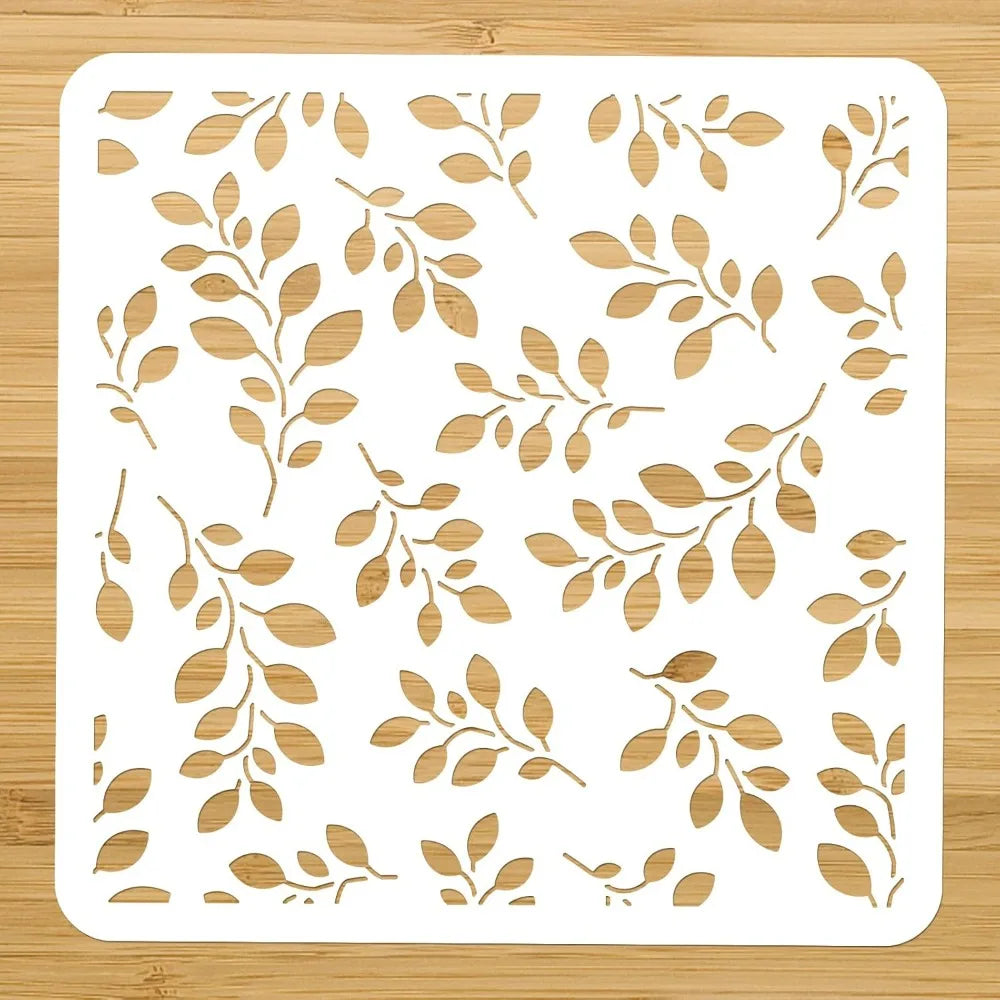 pochoir transparent motifs végétaux botanique décoratif peinture bois tissu papier branches feuilles stylisées