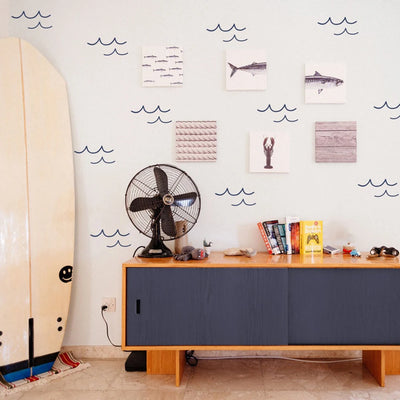 Stickers muraux océan 60 pièces thème surf et vagues