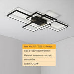 plafonnier moderne minimaliste noir blanc rectangles superposés géométrique opaqué luminaire salon chambre