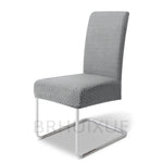 housse chaise tissu jacquard motifs géométriques gris clair moderne protection meuble détachable